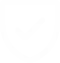 white shield icon with check mark